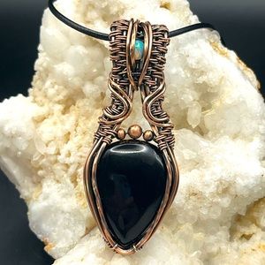 Hand crafted Natural Black Onyx pendant